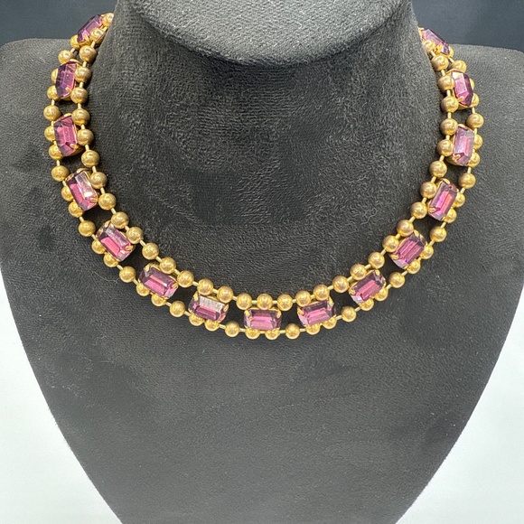 Jewelry - Art Deco amethyst glass necklace